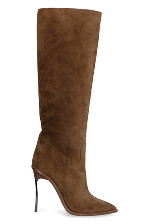Suede knee high boots-1
